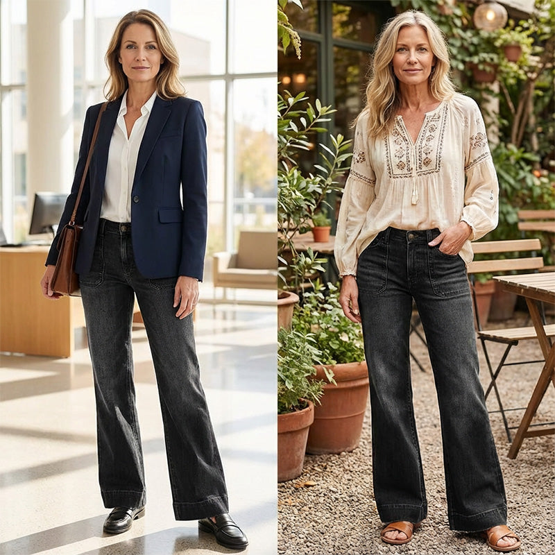 📢📢60 % Rabatt!! ⏰Retro-Jeans für Damen mit Taschen