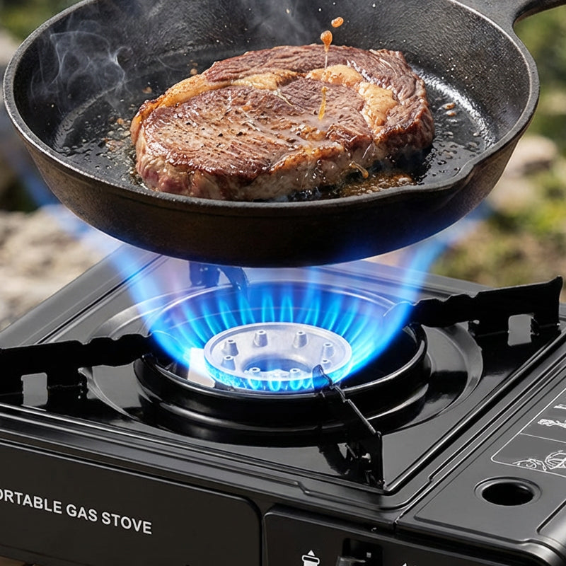 📢Mid-Season Sale: −50% nur für kurze Zeit⏰🏕️ Tragbarer Gaskocher mit Kartusche – windgeschützt für Camping, Picknick & Terrasse, kompakt & leistungsstark 🔥