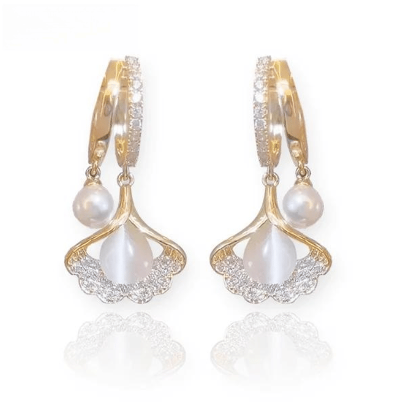 🔥Solange der Vorrat reicht 40 % Rabatt!🎉Katzenaugen-Ohrringe in Ginkgo-Blatt-Form – Elegante & vielseitige Ohrclips ✨🍁