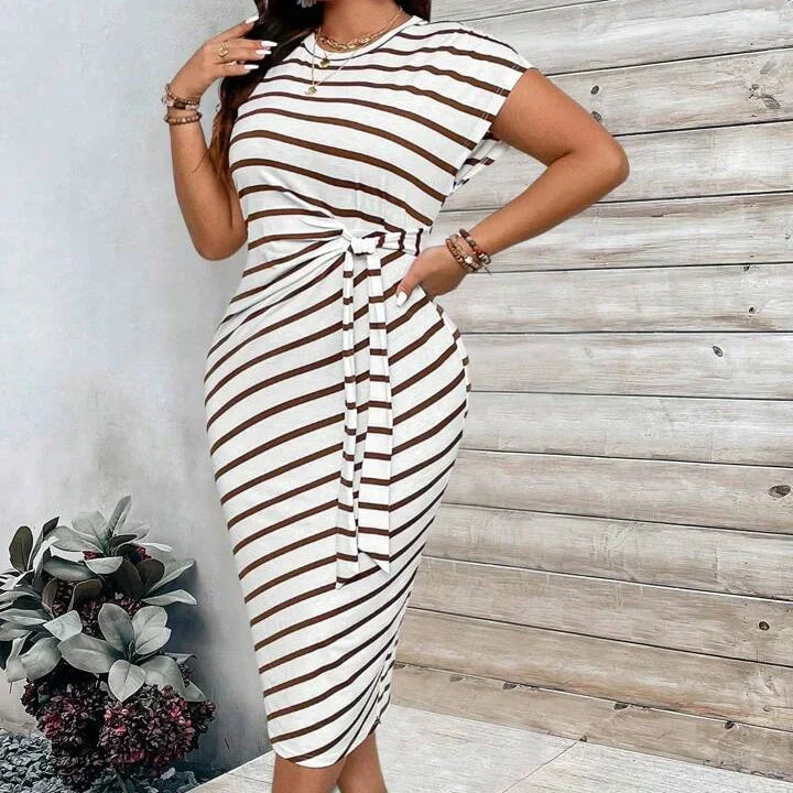🔥LETZTER TAG IM ANGEBOT: 49% RABATT!!💕 Elegantes Damenkleid mit Bindegürtel