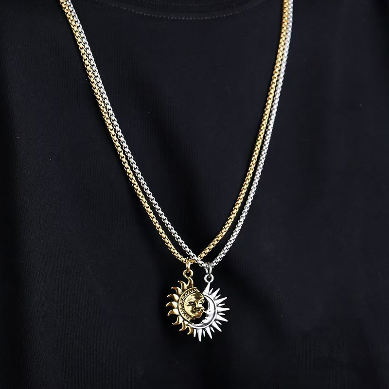 🌞 60% RABATT! 🌙 Sonnen- und Mond-Anhänger-Set – Symbolischer Schmuck, Asymmetrisches Design & Perfektes Geschenk für Paare ✨