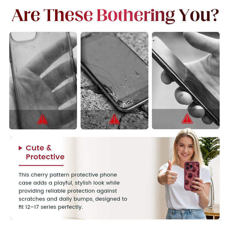 🍒Schutz-Hülle für Handys mit Kirschmuster für die 12-17-Serie