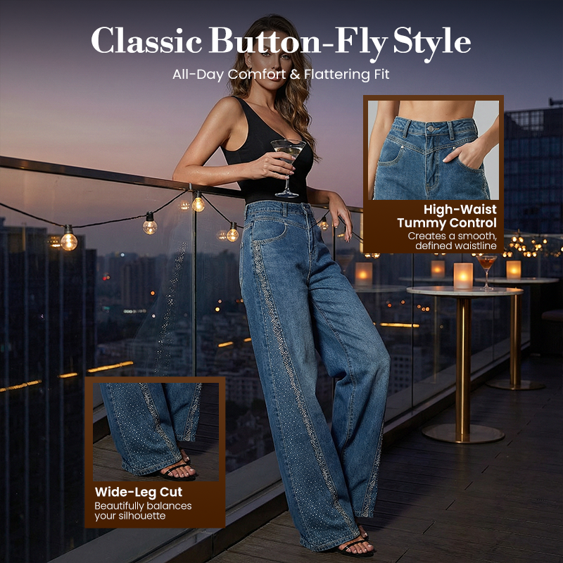 👖 Verzierte Damen-Flare-Jeans – Der ultimative Look für den Abend🔥Kauf 2 Artikel versandkostenfrei🔥