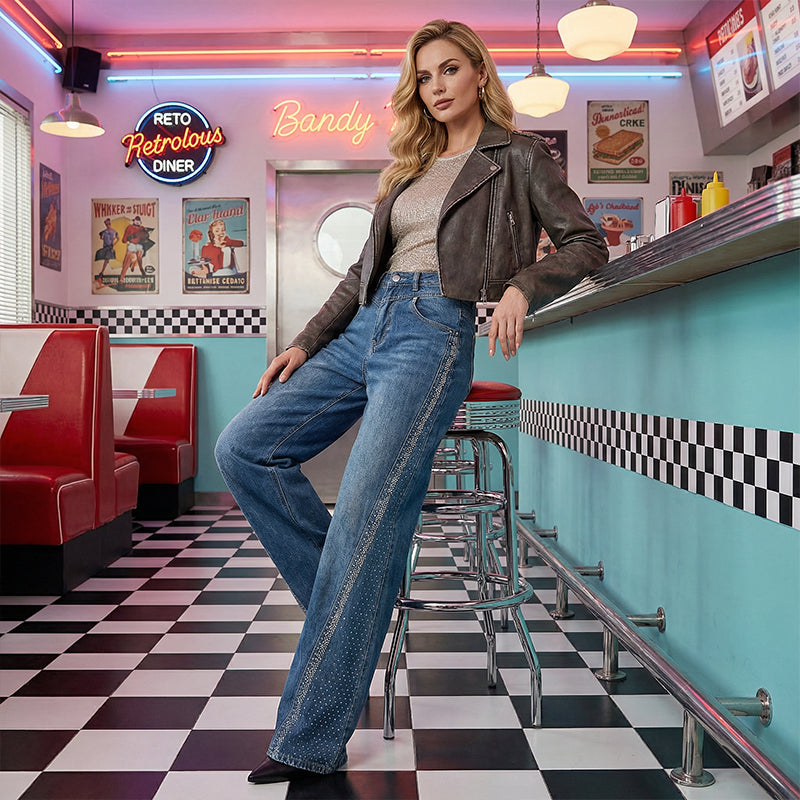👖 Verzierte Damen-Flare-Jeans – Der ultimative Look für den Abend🔥Kauf 2 Artikel versandkostenfrei🔥
