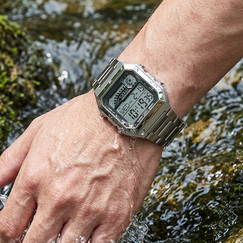 ⌚ 50% RABATT! ⏱️ Unisex-Digitaluhr mit Quadratischem Display – Leuchtanzeige, 50M Wasserdicht & Leichter Haltbarer Armband 🌙