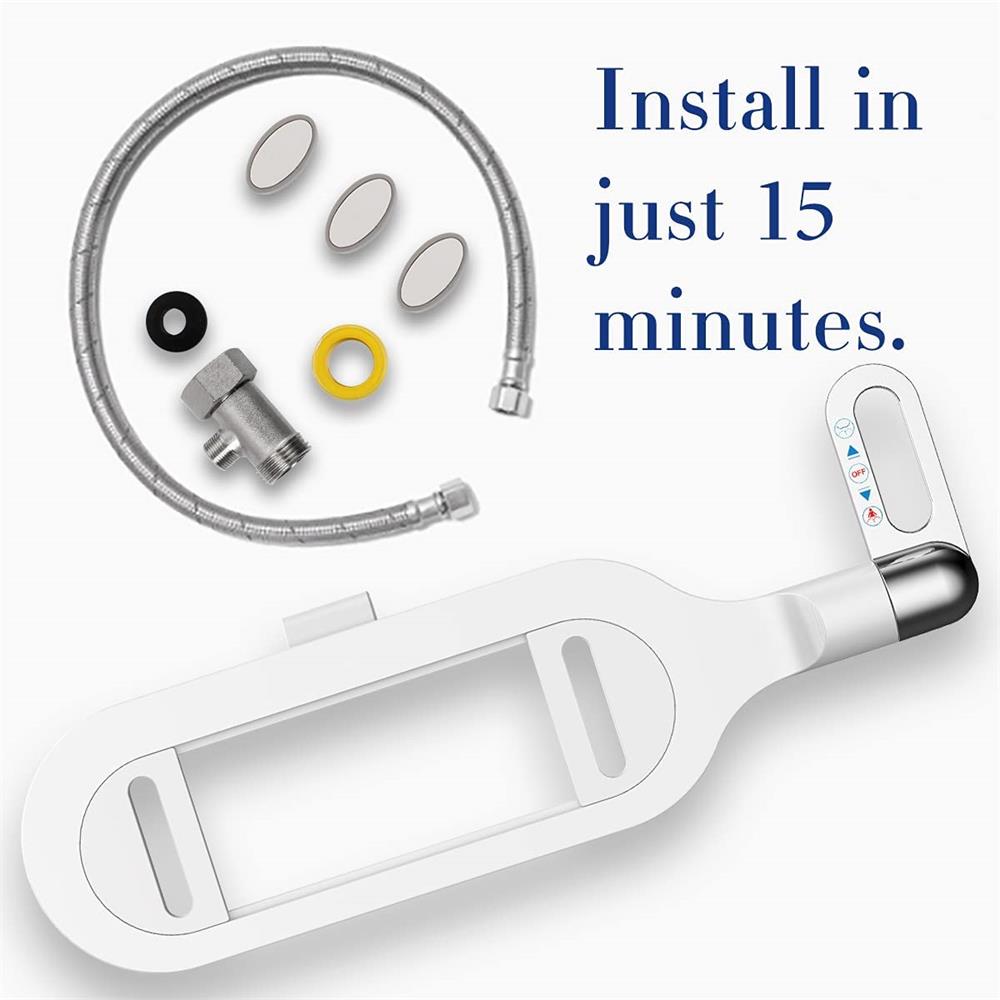 Nichtelektrischer, hygienischer, selbstreinigender Bidet-Aufsatz für Toiletten mit Doppeldüse