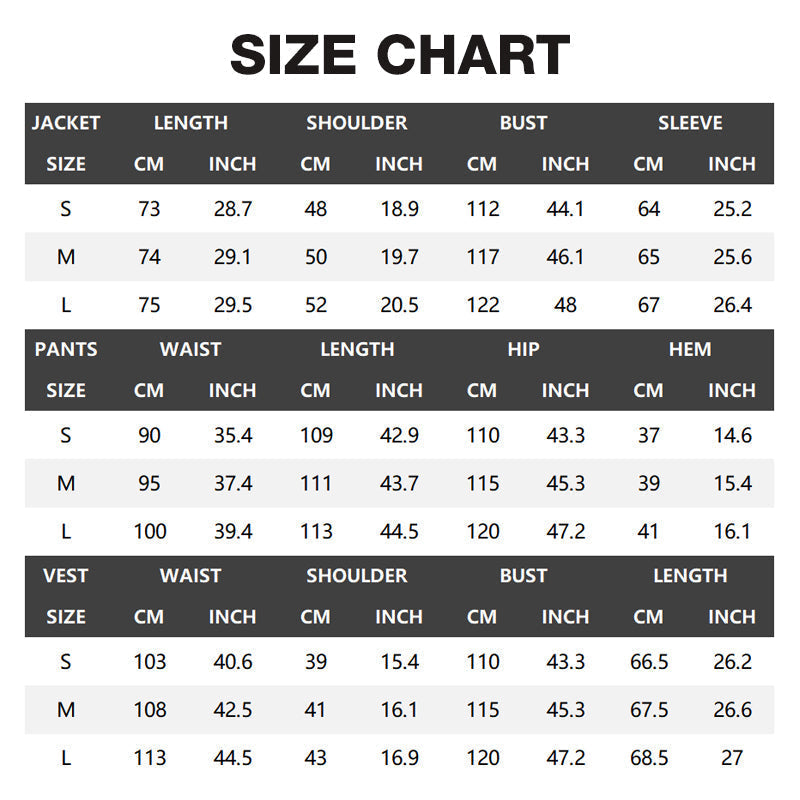 Herren Slim-Fit 3-teiliges Anzug-Set