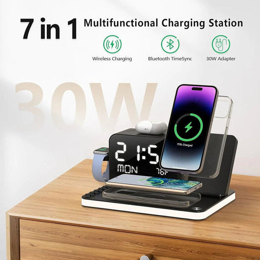💎50% RABATT! 💎 7-in-1 Kabellose Ladestation – Laden Sie Smartphone, AirPods, Smartwatch & mehr gleichzeitig – Schnell, Ordnung & Platzsparend ⚡📱