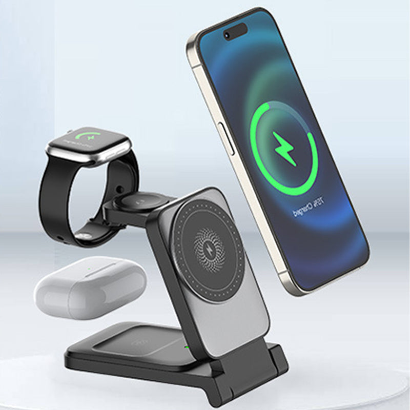 3-in-1 Faltbares magnetisches kabelloses Ladegerät