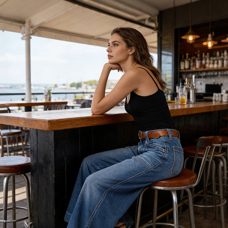 🔥Solange der Vorrat reicht 50 % Rabatt!🎉Damenjeans mit hoher Taille und weitem Bein