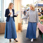 👗 50% RABATT! ✨ Vintage-Jeansrock mit Knopfleiste und A-Linie – Retro-Stil, Verstellbare Passform & Klassischer Denim-Look 💙
