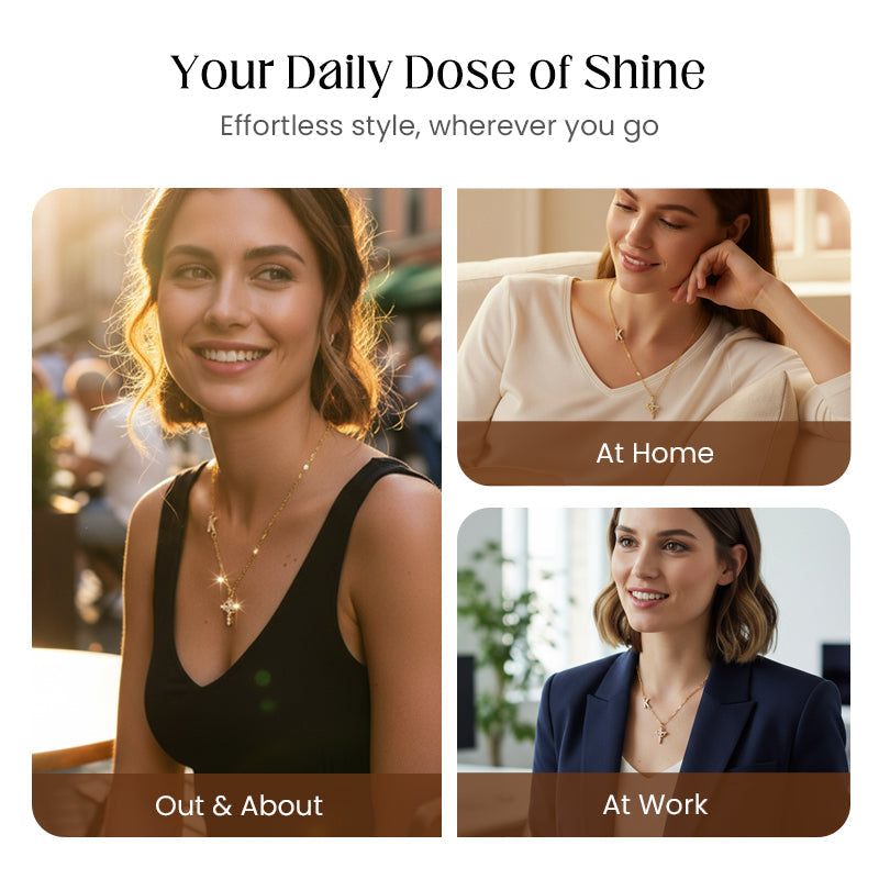 🔥🎉Zarte Blütenblatt-Kette mit Initialen-Anhänger🌸