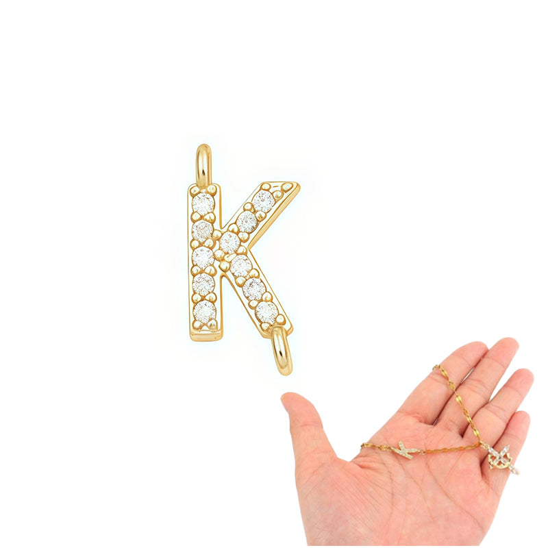 🔥🎉Zarte Blütenblatt-Kette mit Initialen-Anhänger🌸