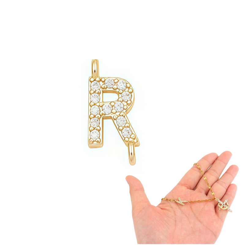 🔥🎉Zarte Blütenblatt-Kette mit Initialen-Anhänger🌸