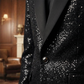Herren Smoking-Anzug in Schwarz mit Glitzer