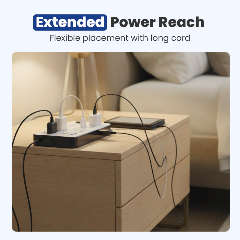 🔌 50 % RABATT ⚡ Mehrfachsteckdose mit langer Verlängerungsschnur – USB-Ports inklusive, Überspannungsschutz & kompaktes Design 📱