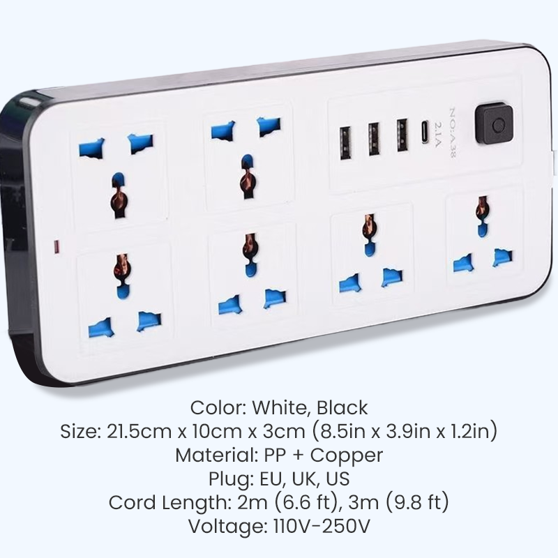 🔌 50 % RABATT ⚡ Mehrfachsteckdose mit langer Verlängerungsschnur – USB-Ports inklusive, Überspannungsschutz & kompaktes Design 📱
