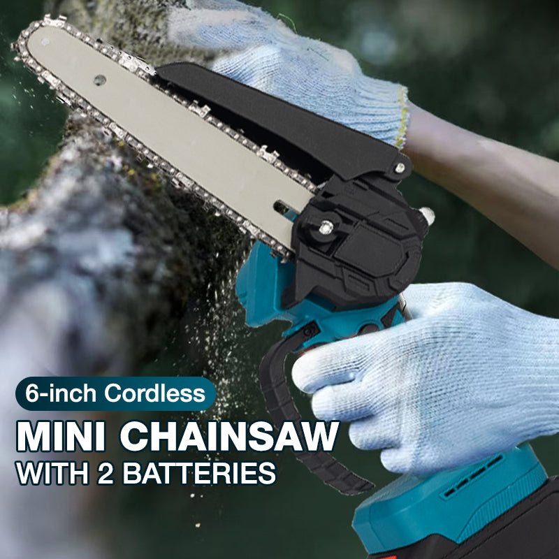 🔥 LIMITIERTES ANGEBOT 50% RABATT! ✨ 6-Zoll-Akku-Minikettensäge – Leistungsstark, Leicht, Mit 2 Akkus ⚡