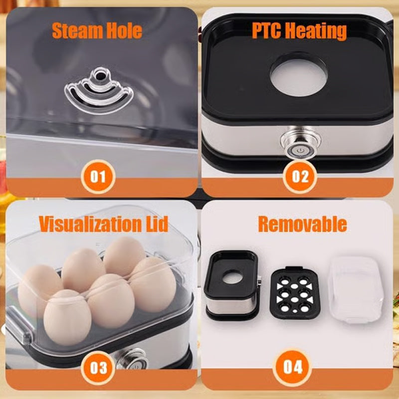 🍳Black Friday: 50 % RABATT💨 Multifunktionaler Eierkocher mit transparentem Deckel – zum Kochen, Pochieren oder für Omeletts✨
