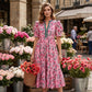 👗 50% RABATT! 🌸 Damen Maxikleid mit Blumendruck & Puffärmeln – Romantischer Stil, Fließender Stoff & Perfekt für den Sommer ☀️