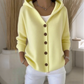☁️✨ Damen Kapuzen-Strickcardigan mit Knopfleiste – Bequem & Stylish💛