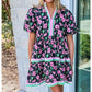 🌞Frühlingserwachen: 50% Rabatt!🌸Damen Florales Puffärmel-Minikleid – Kontrastbesatz & A-Linie für Sommer