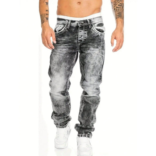 50% Rabatt 🎉– Kreative, schlichte Stretch-Jeans für Herren im Emotional-Rock-Stil👖