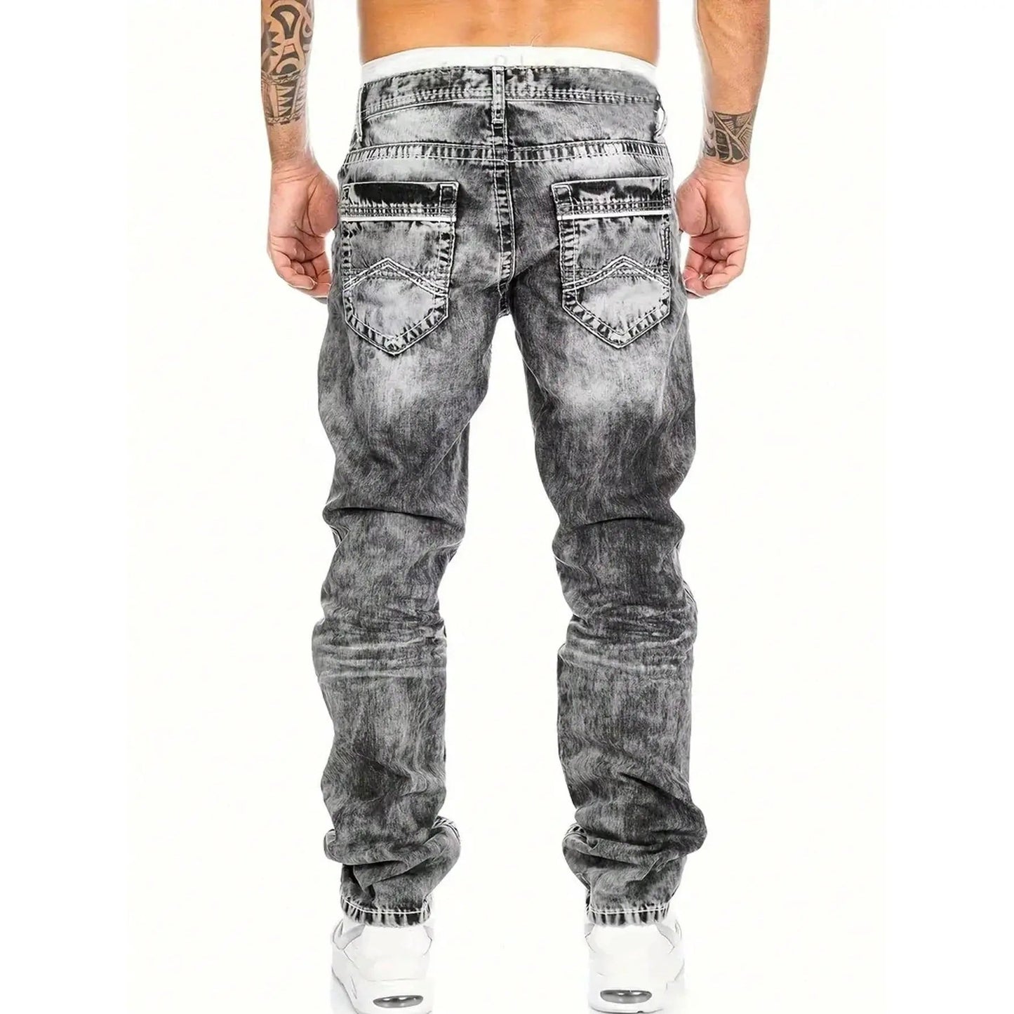 50% Rabatt 🎉– Kreative, schlichte Stretch-Jeans für Herren im Emotional-Rock-Stil👖