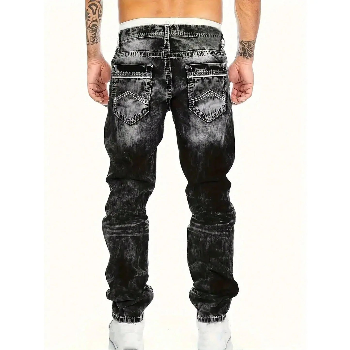 50% Rabatt 🎉– Kreative, schlichte Stretch-Jeans für Herren im Emotional-Rock-Stil👖