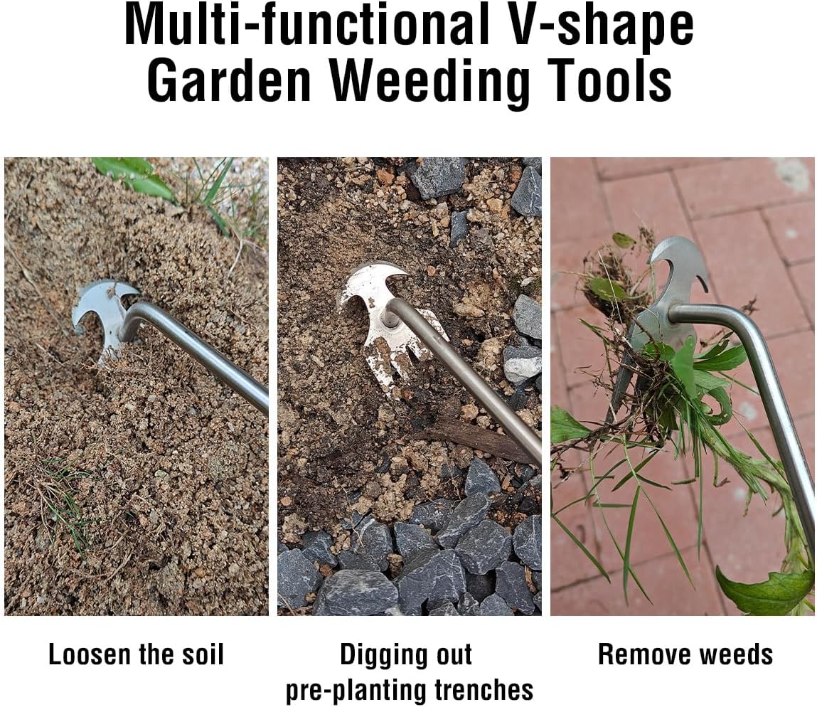 🌿 50% RABATT! 🔨 Robuster Gartenhacken aus Edelstahl – Handgeführtes Unkrautentfernungswerkzeug, Ideal für Bodenlockerung & Wurzelentfernung 🧤