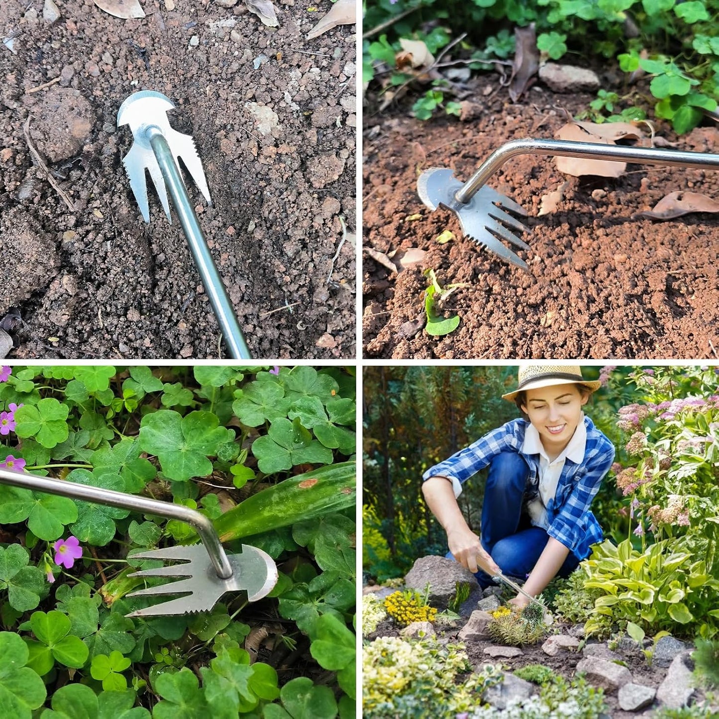 🌿 50% RABATT! 🔨 Robuster Gartenhacken aus Edelstahl – Handgeführtes Unkrautentfernungswerkzeug, Ideal für Bodenlockerung & Wurzelentfernung 🧤