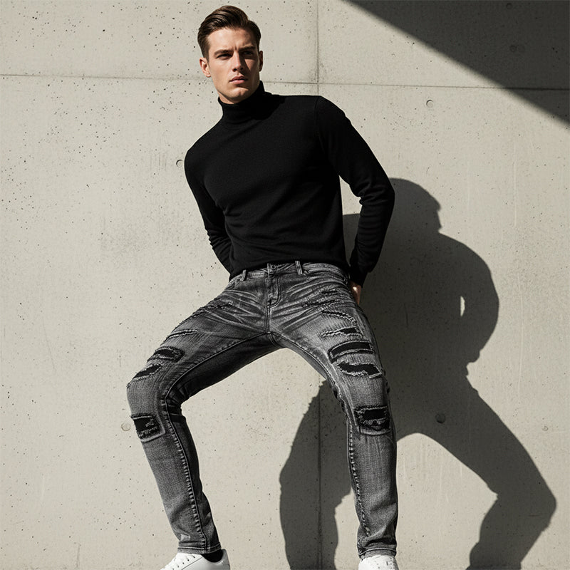 ✨🔥Herren Slim-Fit Destroyed Jeans👖