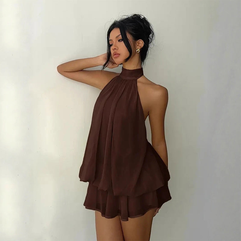 🥳2026 HEISSER SALE🥳💞50K+ VERKAUFT!💕🌸 50% RABATT! Damen Neckholder Minikleid – Lockere, schmeichelhafte Passform, fließt wunderschön. Auffälliger rückenfreier Stil hält Sie kühl. Lässig oder elegant kombinierbar. Größen S-2XL. 👗✅