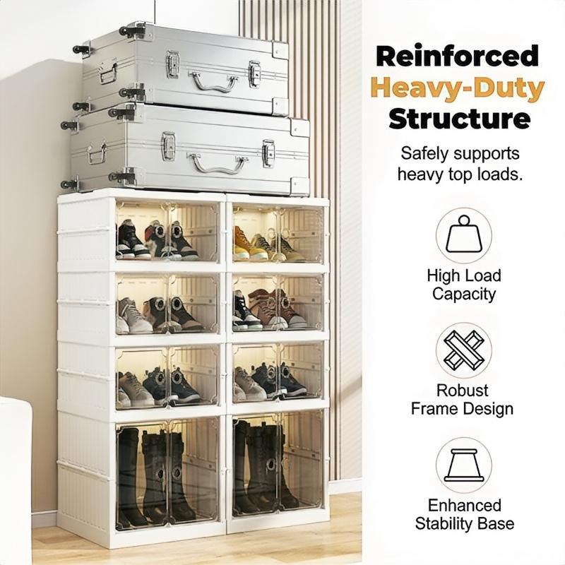 🥾50% OFF !!!⏰Foldable Installation-Free Shoe Cabinet with Clear Doors