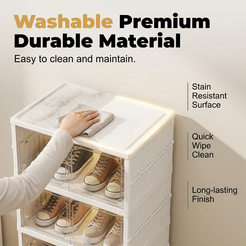 🥾50% OFF !!!⏰Foldable Installation-Free Shoe Cabinet with Clear Doors