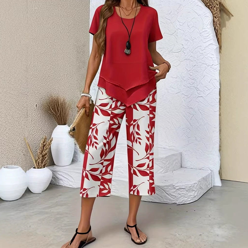 🌸 Mehrlagiges Freizeit-Set mit Extrawide Hose ✨ Ideal für Alltag & Reisen