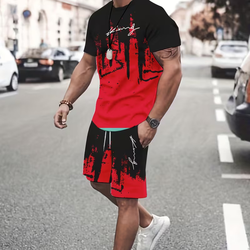 ✨ NUR JETZT: -50% 👕 Herren Grafik-Set ☀️ weich, luftig & auffällig modernes Design 🔥 Sommer Must-have 💫
