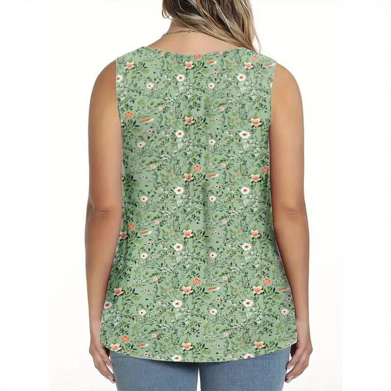👚 50% RABATT! ☀️ Ärmelloses Damen-Top – Mit Print, Knopfleiste & Leichtem Stoff, Perfekt Für Heiße Tage Und Einen Frischen Look ✨