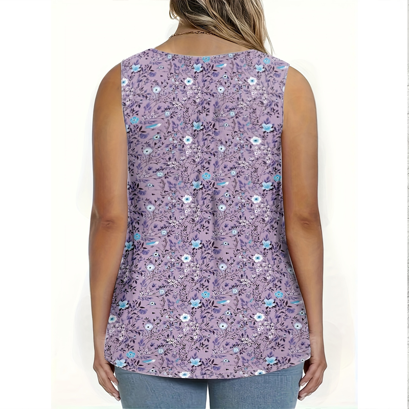 👚 50% RABATT! ☀️ Ärmelloses Damen-Top – Mit Print, Knopfleiste & Leichtem Stoff, Perfekt Für Heiße Tage Und Einen Frischen Look ✨