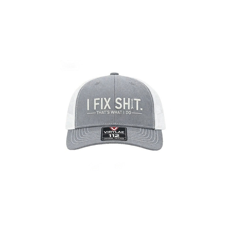 🧢 AKTION: 50% RABATT AUF ALLE CAPS! ✨ Trucker-Cap mit „I Fix Shit“-Stickerei – Atmungsaktives Mesh, Sonnenschutz & Verstellbar 🛠️