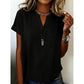 👕✨ 50% RABATT! Lässiges Kurzarm-Top mit V-Ausschnitt für Damen – Leicht, schmeichelhaft & vielseitig für Alltag & Sommer ☀️