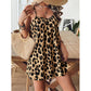 🐆 50 % RABATT FÜR BEGRENZTE ZEIT! ✨ Minikleid im Leopardenmuster mit Spaghettiträgern – rückenfrei, dehnbar, figurbetonte Passform 🌙