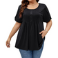 💥 JETZT HALBPREIS! 👚 Damen T-Shirt mit Puffärmeln & Front-Falten ✨ Elegant, weich & atmungsaktiv – perfekt für Büro & Brunch 🌸