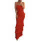 Trägerloses Damen Stufenkleid mit Rüschen – Gesmoktes Bandeau Sommerkleid