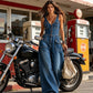 ✨Ärmelloser Denim-Jumpsuit mit V-Ausschnitt für Damen