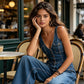 ✨Ärmelloser Denim-Jumpsuit mit V-Ausschnitt für Damen