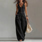 ✨Ärmelloser Denim-Jumpsuit mit V-Ausschnitt für Damen