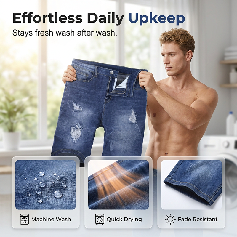 Zerrissene Jeansshorts für Herren
