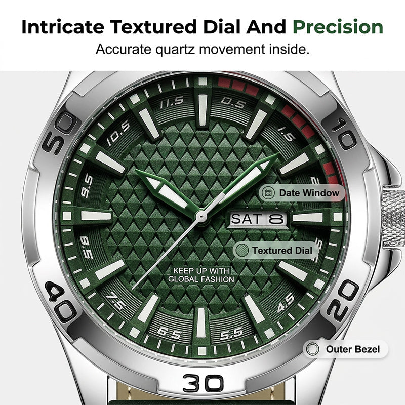 ⌚ ZEITLICH BEGRENZT 50% RABATT! 💥 Herren Leuchtende Quarz 30M Sport-Armbanduhr – 3D Geometrisches Zifferblatt, Kratzfest, Wasserresistent ✨