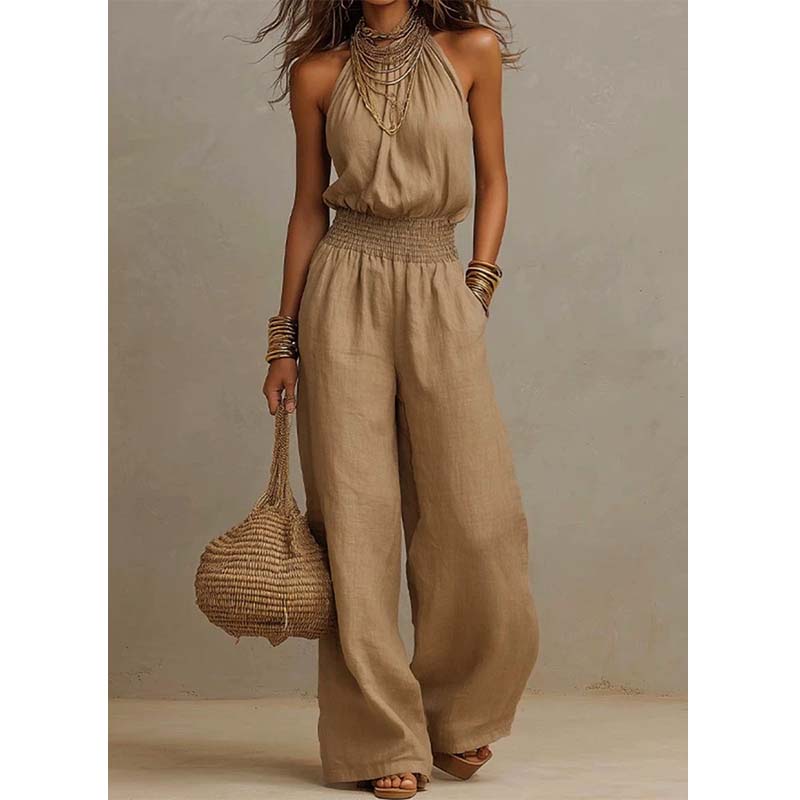✨🔥Damen Eleganter Rückenfreier Neckholder-Overall